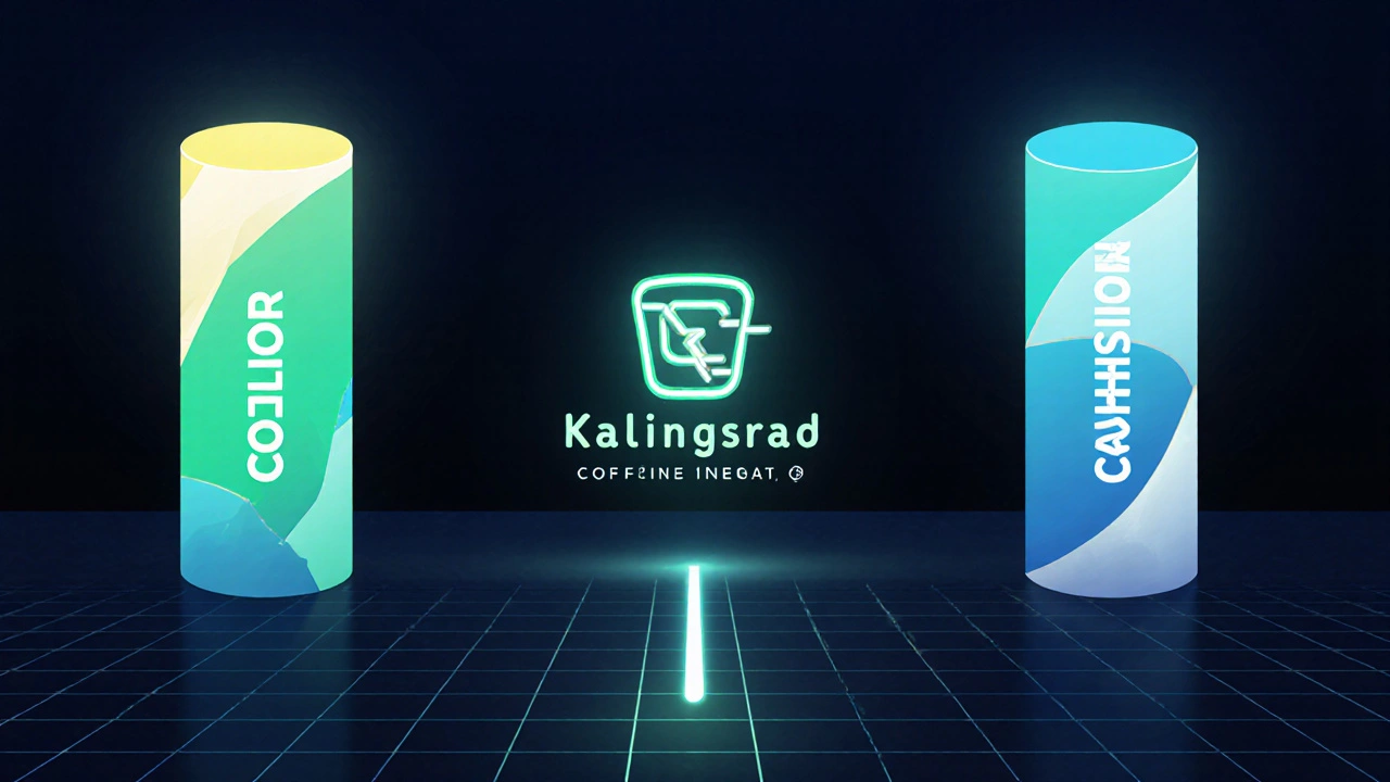 Три столба — цвет, типографика, композиция — поддерживают логотип кофейни, абстрактные формы на тёмном фоне.