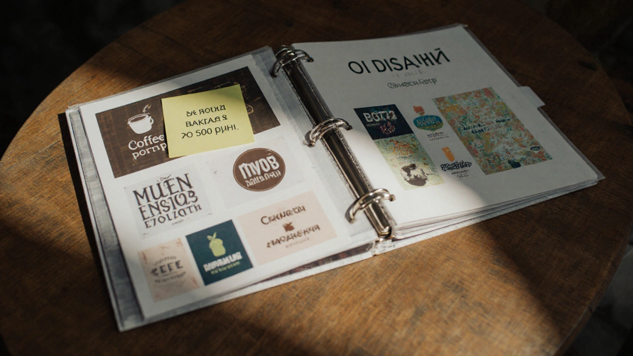 Открытый портфолио с 10-15 дизайнами и запиской о первом заказе за 500 рублей.