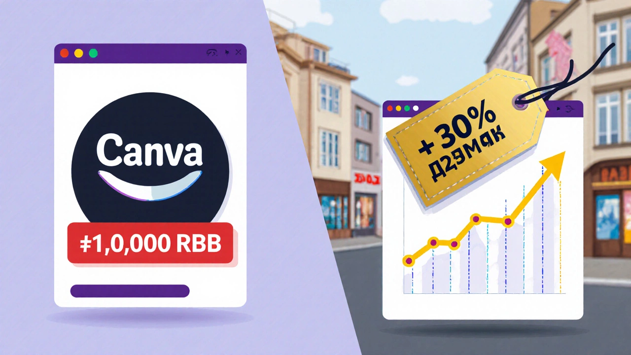 Сравнение дешевого шаблона и уникального логотипа с ростом продаж на фоне городских магазинов.