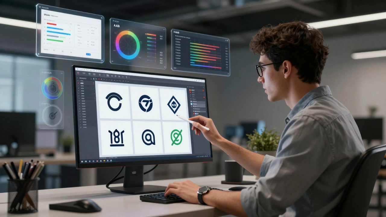 Дизайнер работает с ИИ и Figma, контролируя генерацию и систему компонентов в современном рабочем пространстве.