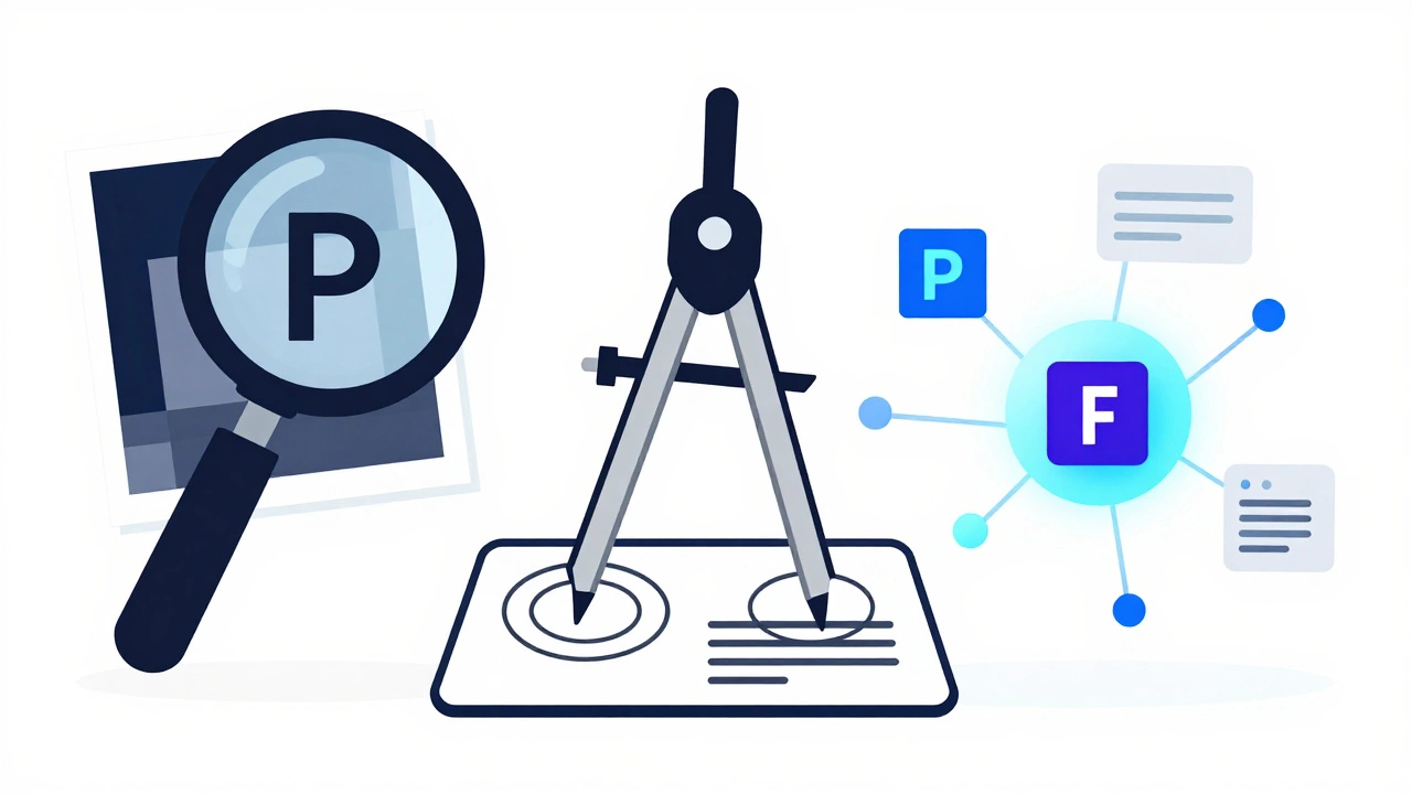 Векторная иллюстрация инструментов дизайна в виде персонифицированных предметов.