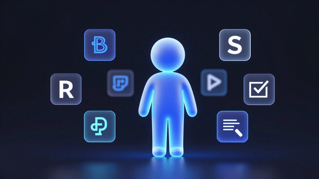 Концепт T-shaped специалиста с набором современных 3D инструментов